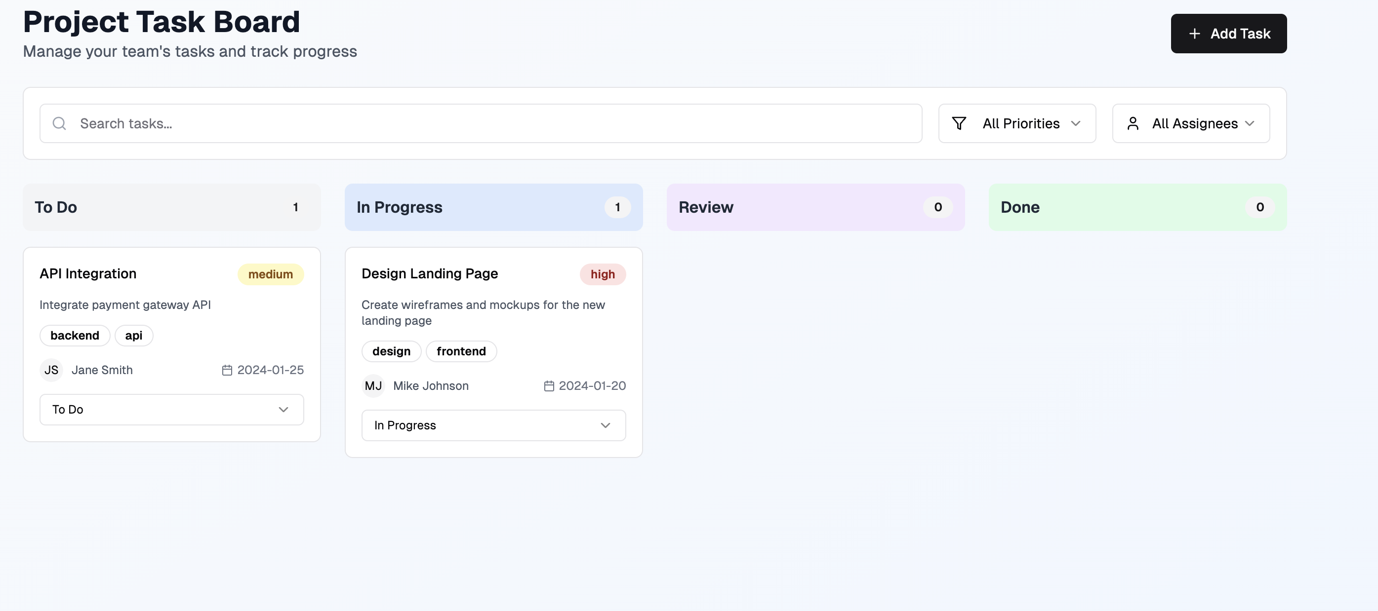 Real-Time Collaborative Task Board