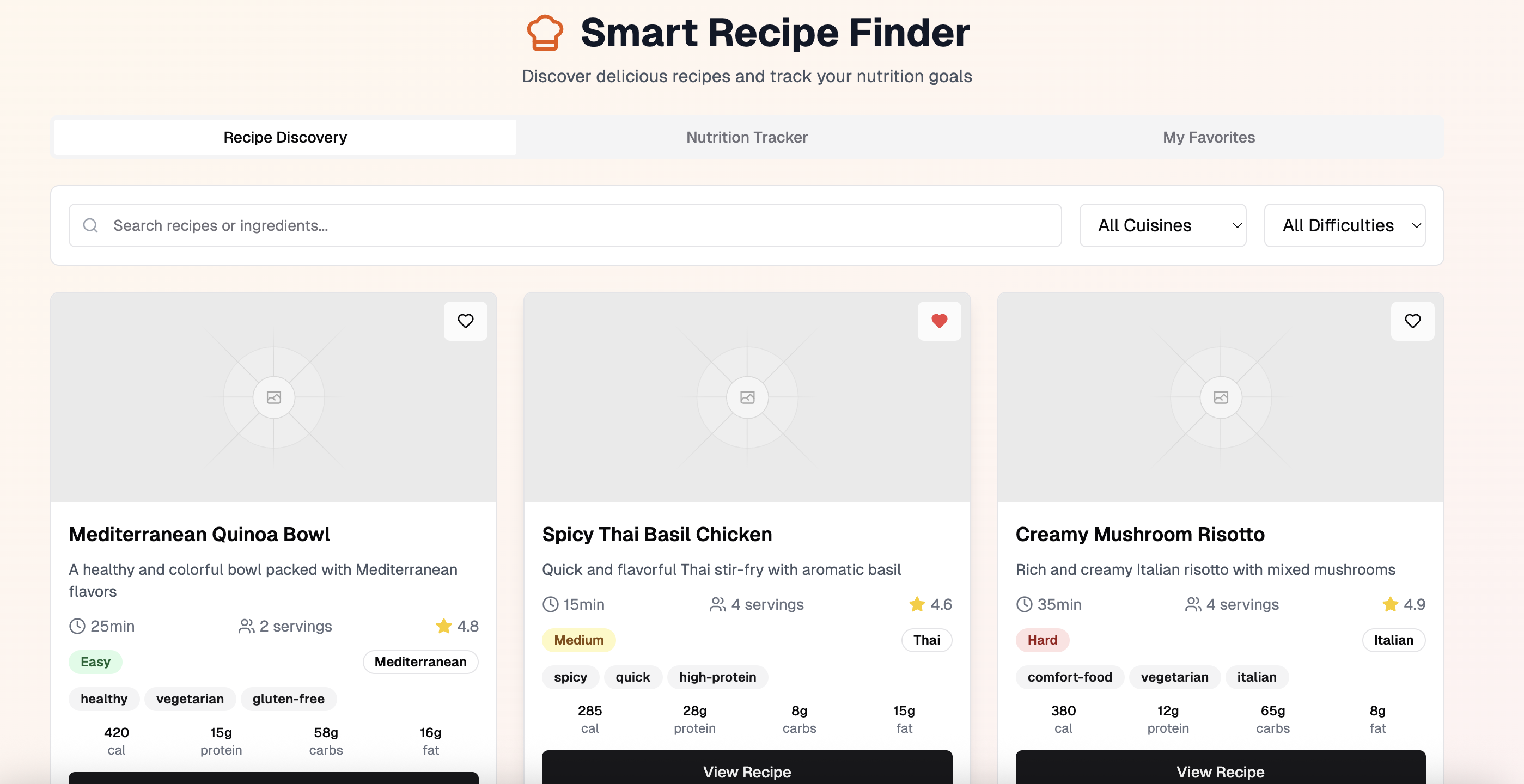 Smart Recipe Finder – AI-Powered Ingredient-Based Meal Suggestion App
